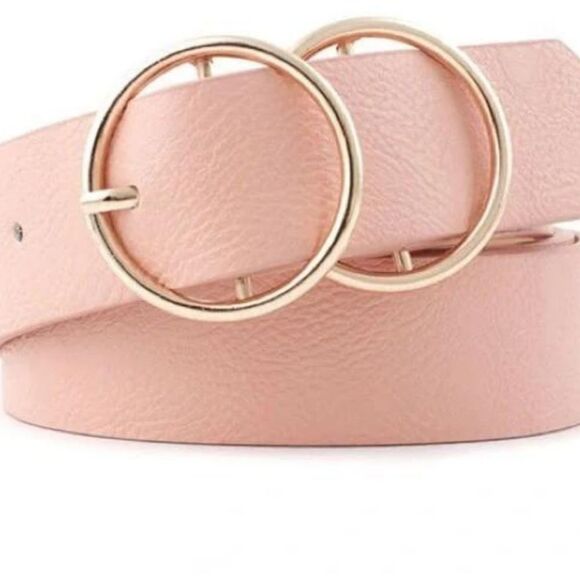 Various Colors of Faux Leather Double-O Buckle Belt - Picture 4 of 5